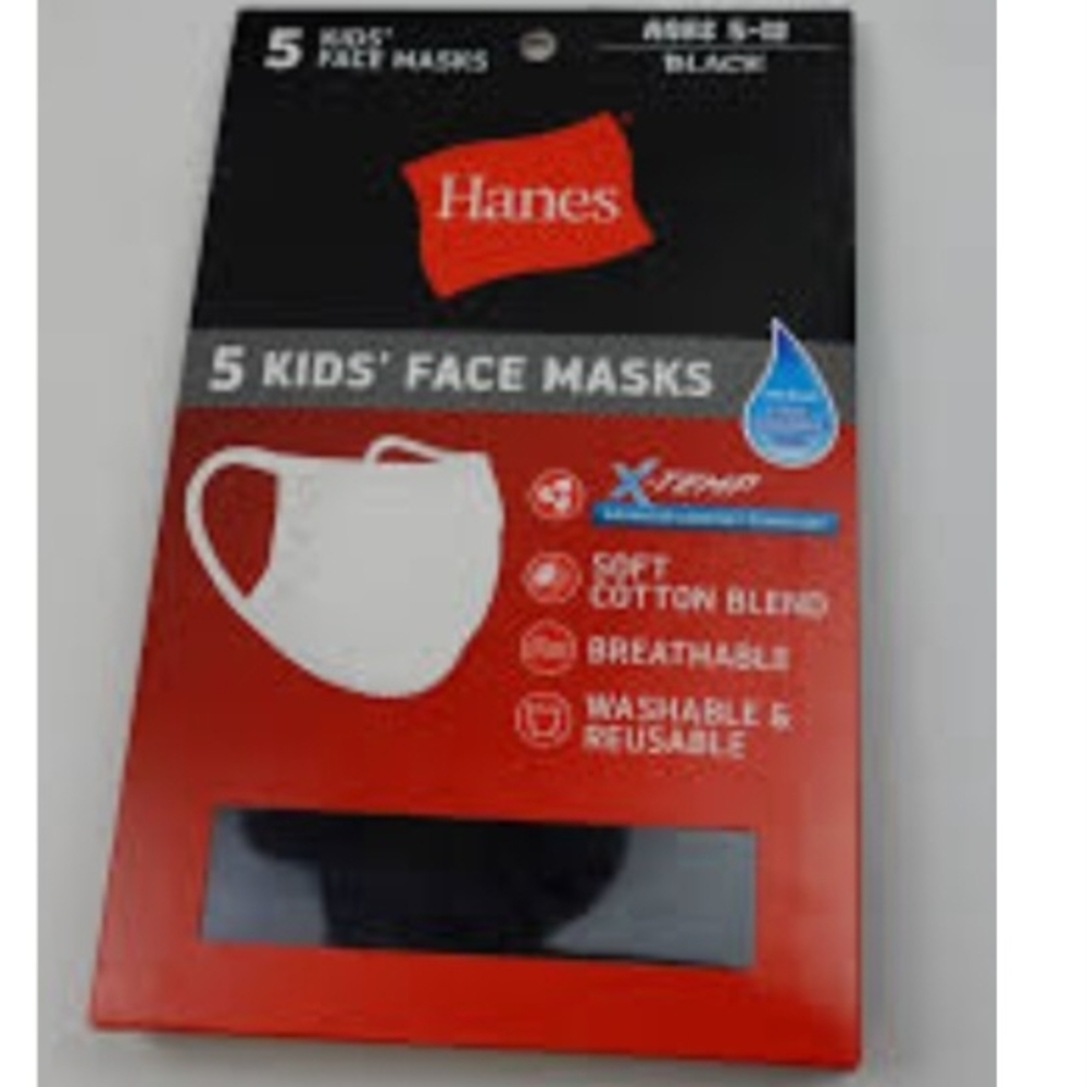 Hanes Kids' Face Masks - Black